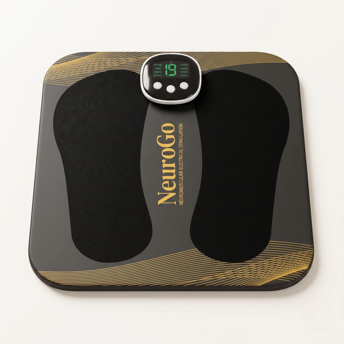 The NeuroGo NMES foot mat with its control unit