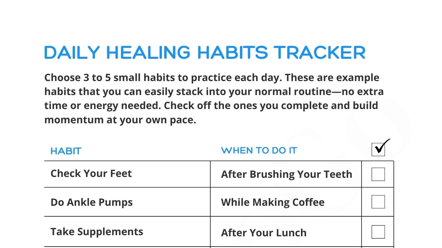 Daily Healing Habits Tracker preview